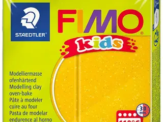 FIMO® Kids ler, glitter, guld, 42g/ 1 pk.