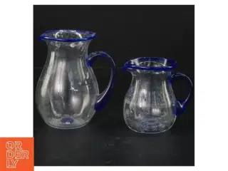 To glas kander med blå kant fra Guidlum (str. 11 cm. og 8 cm)