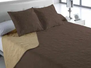 Sengetæppe vattæppe Hosteline VEGAS brun - Seng 105 (2 dele)