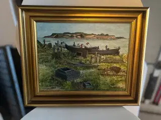 Maleri af kystlandskab