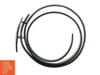 Sort læderbælte med metalspænde G (Guardiani) (str. 90 cm)