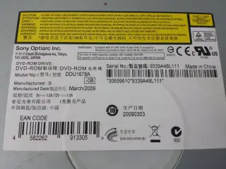 Sony OptiArc DVD-ROM Læser.