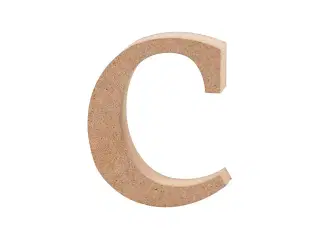 Bogstav, c, H: 8,4 cm, tykkelse 2 cm, 1 stk.