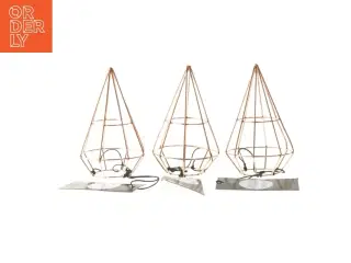 Kobberfarvede lysestager fra Bloomingville (str. 12 cm. 3 styk)