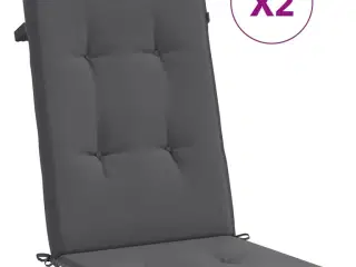 Stolehynder m. høj ryg 2 stk. 120x50x3 cm stof antracit