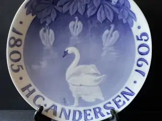 H.C. Andersen Mindeplatte 1805 - 1905 - 20 cm. - RC. - 1. Sortering