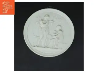 Dekorativt porcelænsrelief fra Royal Copenhagen (str. Ø 14 cm)