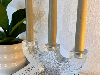 Vintage Pukeberg glas lysestage 