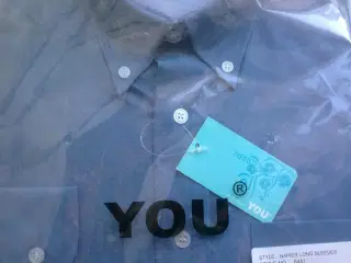 Skjorte langærmet SE MÅL støvblå UBRUGT