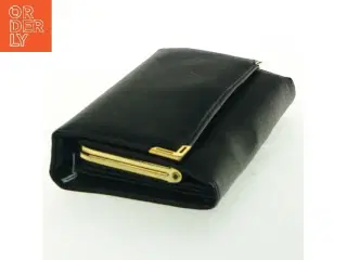 Sort læderpung (str. 18x10 cm)