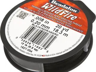 Sort Smykketråd 0,2 mm - 18,30 m Rulle