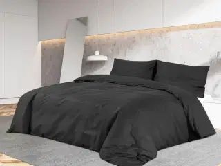 Sengetøj 200x220 cm bomuld sort