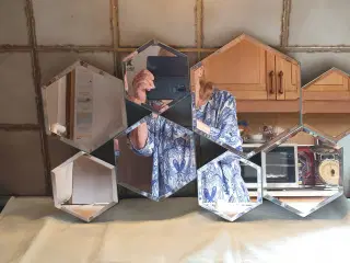 Spejl m sekskanter 35x58