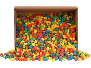 Mosaiksten, str. 8-10 mm, tykkelse 5 mm, stærke farver, 2kg/ 1 pk.