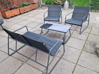 Loungesæt havemøbler sort