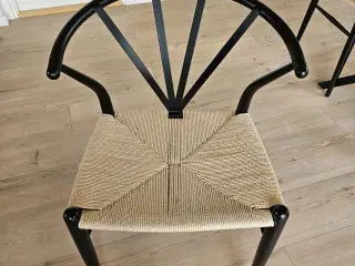 Sort stål stol med flet - type Delta