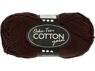 Bomuldsgarn 8/4 - Mørk Brun, 170m, 50g