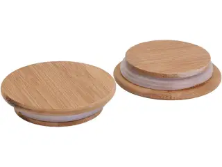 Trælåg med gummiring 9 cm - 12 stk. til opbevaring