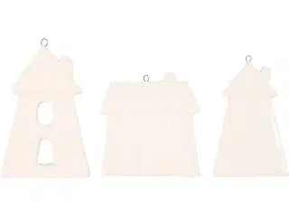 Ophæng, huse, H: 7,6-9,7 cm, hvid, 18stk./ 1 pk.