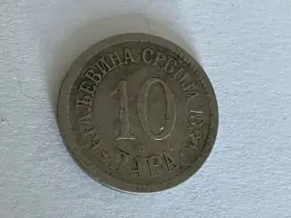 10 Para Serbia 1884