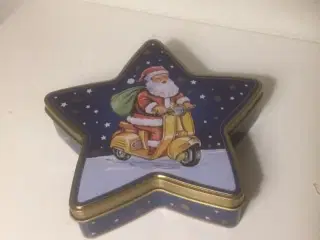 Juledåse stjerne julemand på scooter