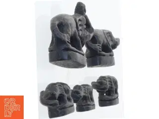 Bronze Opiumsvægte elefanter (str. 5,5x4 - 4x1,5 cm)