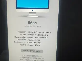 iMac Retina 5K 27” 2019