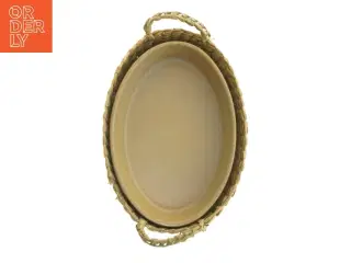 Flettet kurv med keramisk indlæg (str. 30 cm)