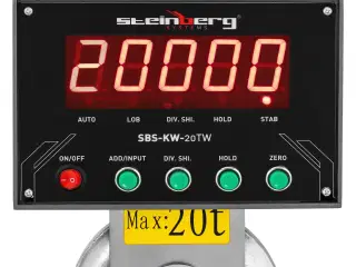 Kranvægt – 20.000 kg / 5 kg – LED – fjernbetjening