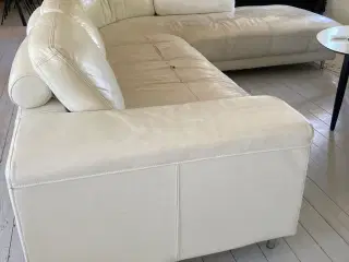 Hvid lædersofa