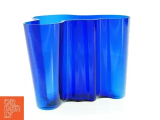 Blå Glasvase fra Alvar Aalto (str. 17 x 16 cm)