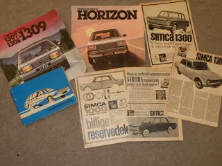 SIMCA... 1307/09 inst.bog fin.. Brochure+reklamer