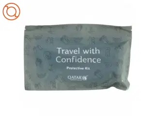 Rejsekit med mundbind handsker og håndsprit fra Qatar Airways (str. 22 x 14 cm)