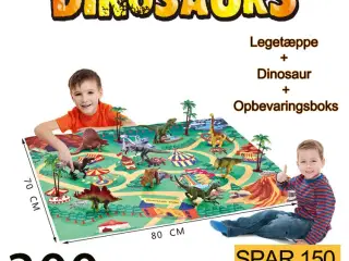 Dinosaur-tema legetæppe med opbevaringsboks
