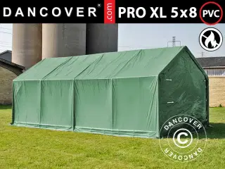 Lagertelt PRO 5x8x2,5x3,89m, PVC, Grøn