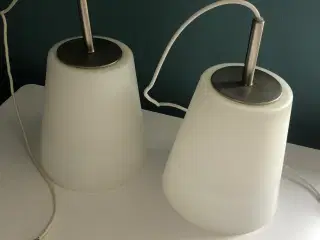 Pendel loftlamper i hvidt glas - 2 stk
