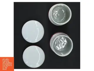 Hvide porcelænkrukker til krydderier fra Bing & Grøndahl (str. 11 x Ø5 cm)