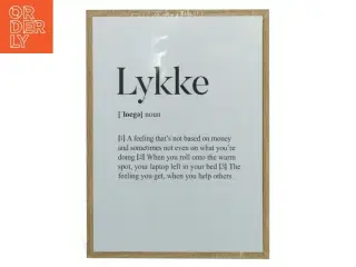 Plakat med definition af &#39;Lykke&#39; (str. 30x22 cm)