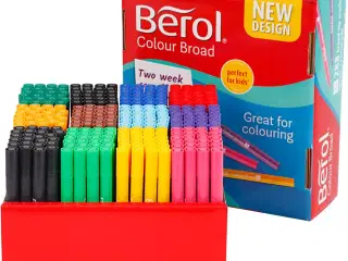 Berol Colourbroad Tusch, streg 1-1,7 mm, ass. farver, 288stk./ 1 pk.
