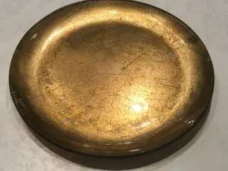 Super flot glasfad i guld antiklook