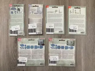 6 pakker cutting, embossing og embroidery stencils