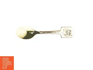 A. Michelsen design (Georg Jensen) juleske 1977 forgyldt sterlingsølvske med emaljedekoration (str. 16,5 cm)