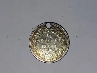 1/4 Rupee India 1881 - Dårlig stand