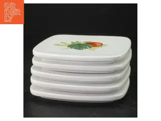5 stk porcelæns smørrebrikker fra Lyngby