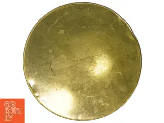 Engelsk Antik Rund metaldåse med skibsmotiv (str. Ø 24 cm)
