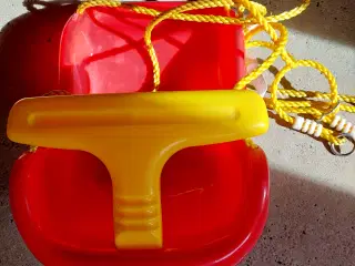 Pæn Rød Plast Gynge m sele-næsten som Ny 