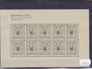 Danmark julemærkeark nytryk 1906/76 - POSTFRISK