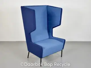 Borg loungestol med høj ryg, i blå farver