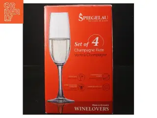 Champagneglas sæt, 4 stk fra Spiegelau (str. 4 stk Ø 4,5 cm længde 22 cm)