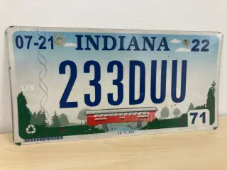 Indiana US nummerplade 